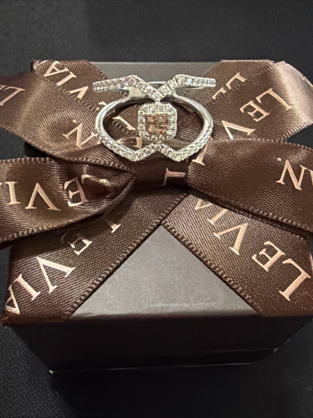 Le Vian 14k Vanilla Gold Chocolate Diamond Cross Cross Ring